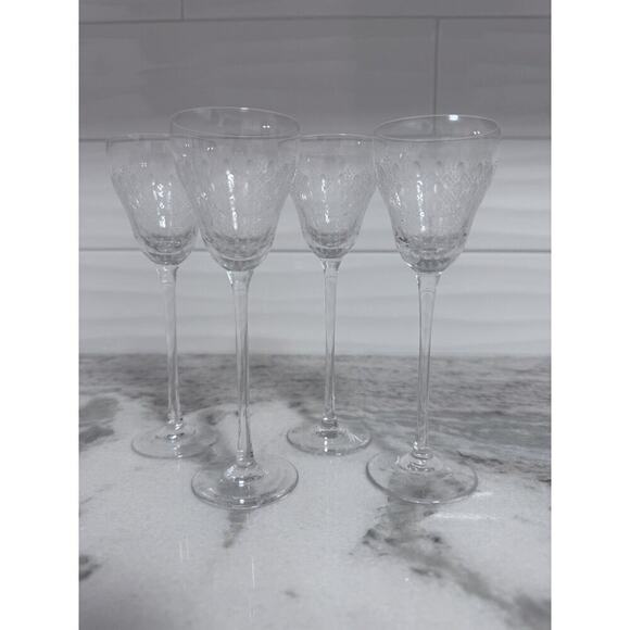 Rosenthal Motif Small Crystal Wine Glasses Set Of 4 Signed Retired. - Picture 5 of 6